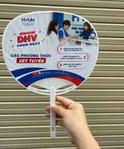 Quạt Nhựa Cầm Tay Cán Dài In Hình, In Logo Thương Hiệu Giá Tốt