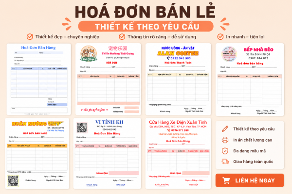 Hóa Đơn Bán Lẻ Thiết Kế Theo Yêu Cầu 1 LINE