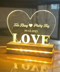 Alternative view of Đèn Ngủ Decor Love Trái Tim Khắc Tên Và Ngày Theo Yêu Cầu – Món Quà Ý Nghĩa, Khắc Dấu Yêu Thương