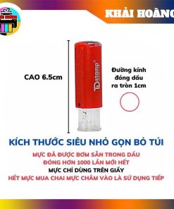 Alternative view of Con Dấu Tích Điểm Tròn 1cm T12 TDstamp – Dấu Tích Điểm Theo Yêu Cầu – Có Sẵn Mực – Dùng Cho Tích Điểm Khách Hàng